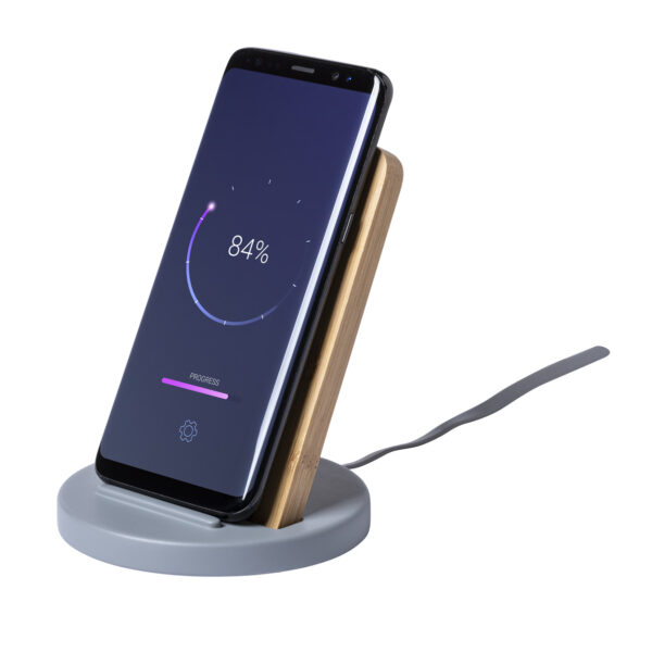 caricabatterie wireless con supporto per cellulare - immagine 2