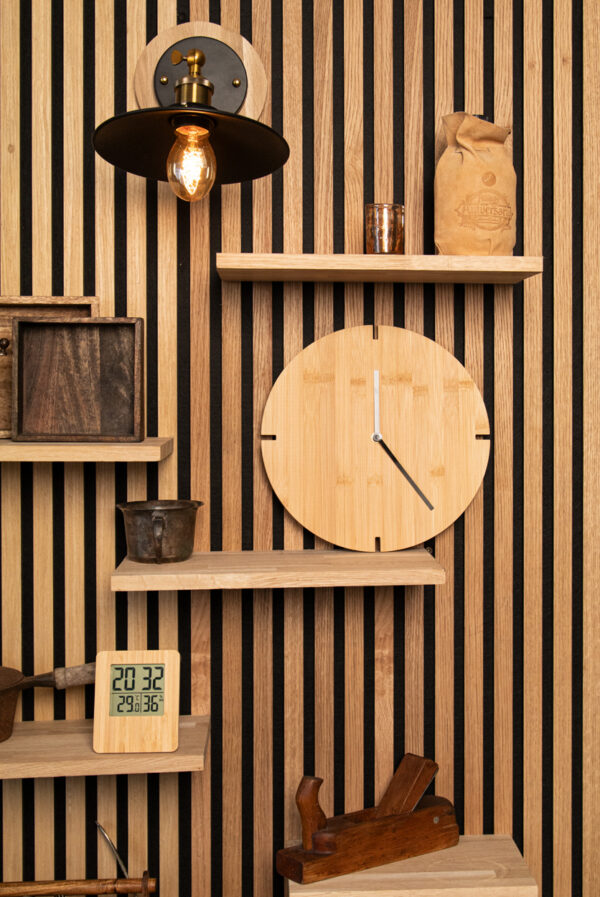 Orologio da parete in bambù - immagine 4